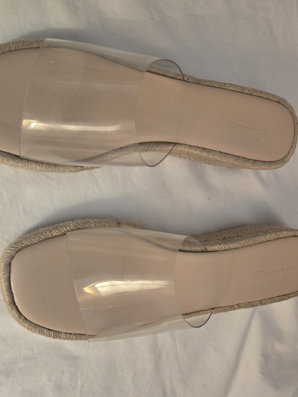 Clear Strap Nude Slide Sandals - Women